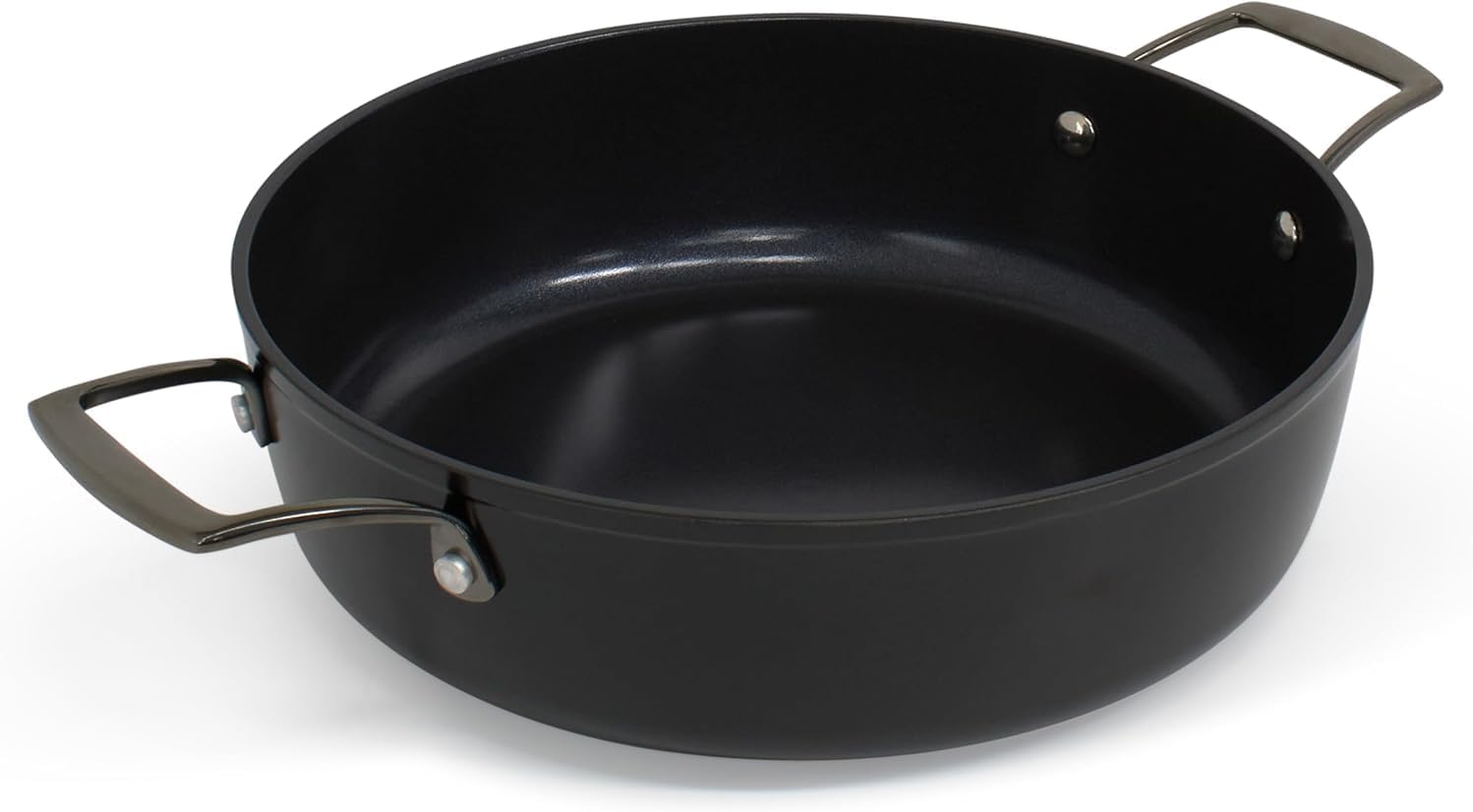 Blu. Cookware 11” Saute Pan with Lid, Non-Toxic, Non-Stick Ceramic, PFA/PFOA-Free Pan, Suitable for All Cooktops, Includes Cleaning Bamboo Brush