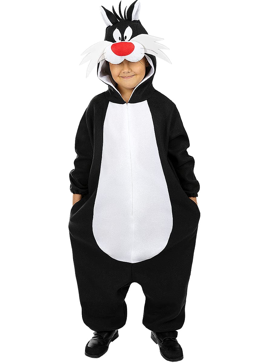 Funidelia | Costume di Silvestre - Looney Tunes per bambina e bambino Cartoni Animati, Sylvester the Cat - Costume per Bambini e accessori per Feste, Carnevale e Halloween - Nero