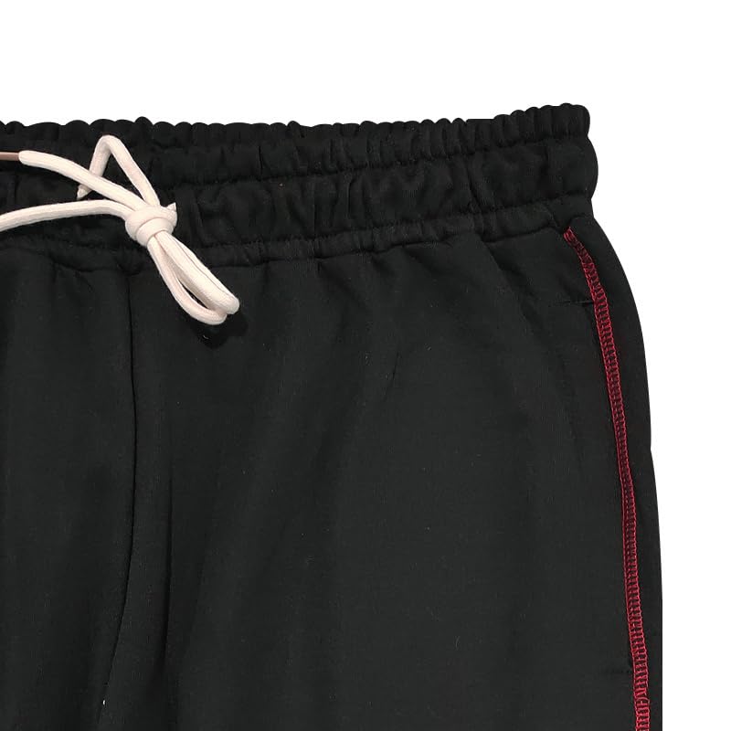 Men's Baggy Fleece Workout Sweatpants Drawstring Lounge Athletic Running Pants Casual Solid Color Trendy Trousers4