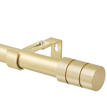 Gold Curtain Rods for Windows 48 to 84, 1 Inch Heavy Duty Long Curtain Rod Set 30-90