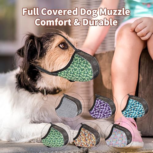 Image of Dog Muzzle for Extra Small Dogs Soft Air Mesh Muzzles Anti & Prevent Biting Chewing Barking Reflective Ajustable Full Coverage Dog Mouth Guard Cover for Grooming Scavenging Blue XS