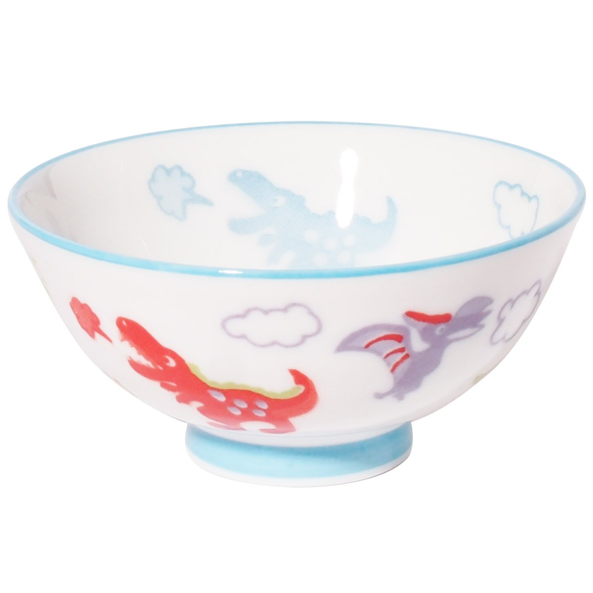 Minoru Ceramic Kids Bowl Dinosaur White 4965583706199 : Home & Kitchen