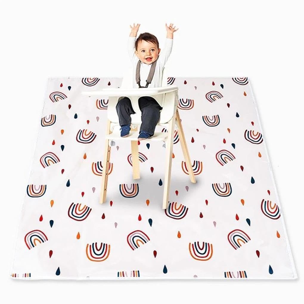 Lot de 3 tapis de chaise de salle à manger pour bébé - Antidérapant - Multifonctionnel - Anti-saleté - Imperméable - Motif géométrique - Tapis rampant pour pique-nique