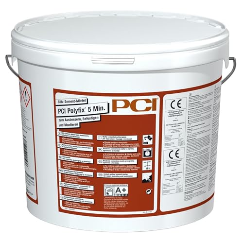 PCI Polyfix - Mortero de cemento (5 min, 15 kg, para reparar, fijar y montar)