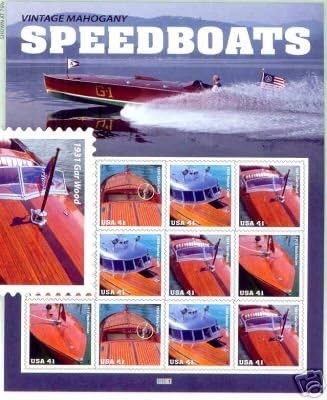 VINTAGE MAHOGANY SPEEDBOATS 2007 Pane 12 x 41 cent US U.S. Postage Stamps