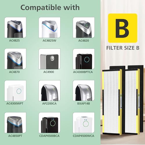 Image of 3 Pack FLT4825 Filter B Replacement with Activated Carbon Pre-Filters Compatible with Air Purifier AC4825 AC4300 AC4800 AC4900 AC4850