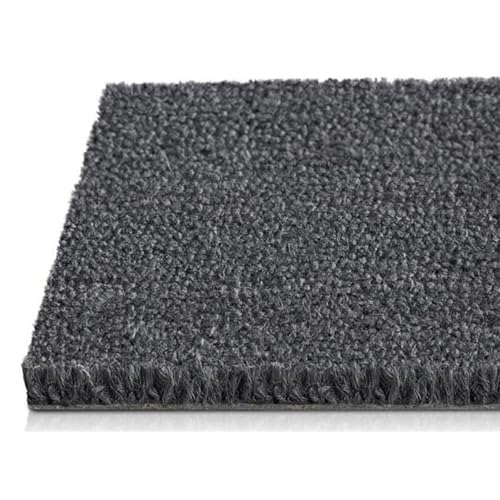 KARAT Premium Paillasson en Coco Gris - Paillasson Anti-Saleté à Maillage Dense pour Intérieur et extérieur Couvert Résistant - Antidérapant Découpe Facile (40 x 60 cm, 17 mm)