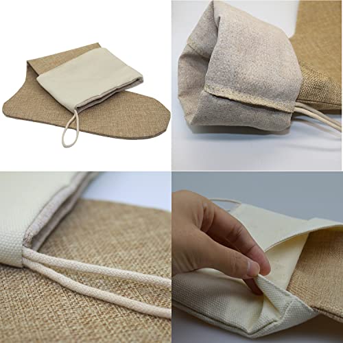 Gutapo Burlap Christmas Stockings 17" Christmas Decorations Diy Gift Set Of 4 #TOP2