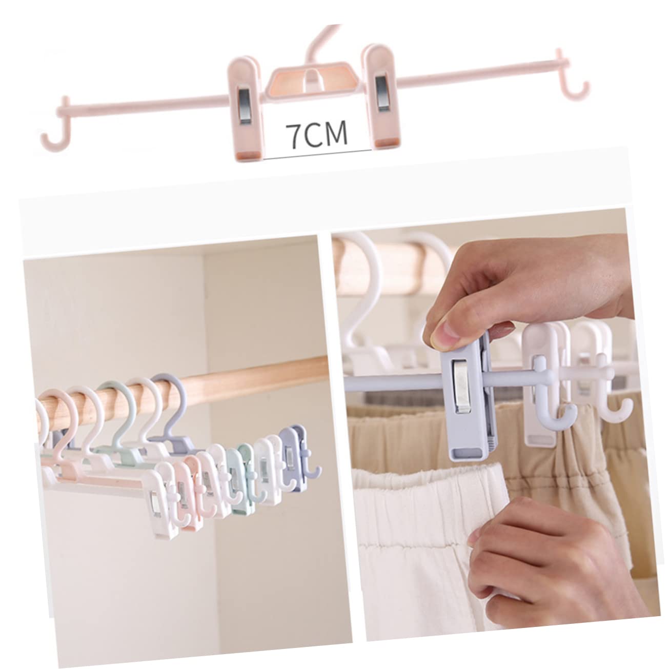 Grucce Antiscivolo con Clip, 10 Pezzi, Plastica Bianca
