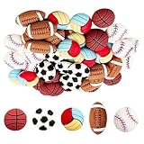 WaigN 50Pcs Resin Flatback Sport Ball Charms, Basketball, Football, Volleyball,...