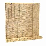 Bambus Rollo Mit Lifter Schnurlos Natural Schilf Vorhang Benutzerdefinierte Größe Sonnenschutzrollos Atmungsaktiv Bambus Fenster Rollo für Fenster Terrasse Tür Balkone