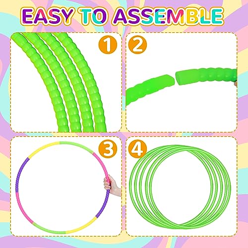 image for Shappy 6 Pcs Exercise Hoop Detachable Adjustable Plastic Toy Playgroun