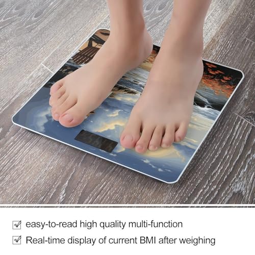 Báscula digital para baño Sea Lighthouse con pantalla grande miniatura 5