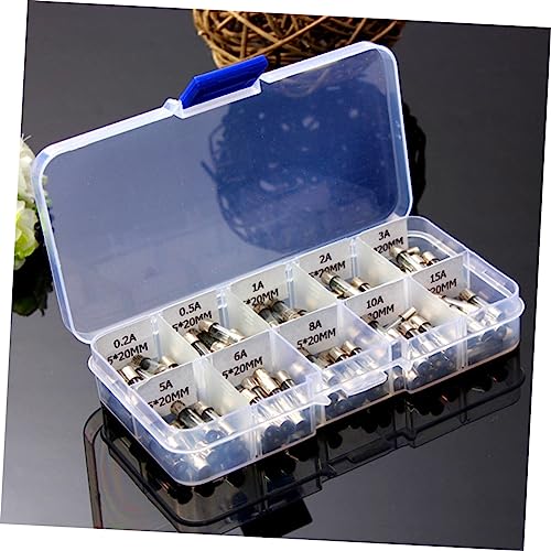 Kit de fusibles de vidrio de acción rápida Angoily 200 piezas con valores variados de amperaje para uso automotriz miniatura 6