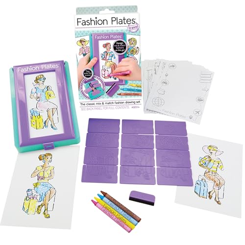 Image of PlayMonster Fashion Plates - Travel Set - Mix-and-Match Drawing Art Set - Make Fabulous Fashion Designs - Ages 6+, small, Multicolor