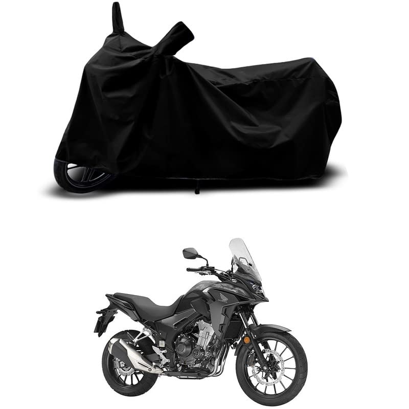 Image of 100% Scratchproof /UV-Rays /Heat Protection /Birds Dropping /Water Resistant /Dust Proof /Waterproof /Full Bike Scooty Two Wheeler Body Cover Compatible for Honda CB500X STD All Varients[Black]