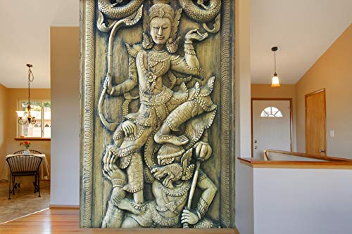 999Store 3D Print Latest Door Living Room Bed Room Home Hall Wall Stickers Sheet Roll Mural Grey Fighting Statue Mural Wallpaper For Wall (Vinyl Self Adhesive 24X36 Inches) NonW230910 For Rs. 161 @ 84% off