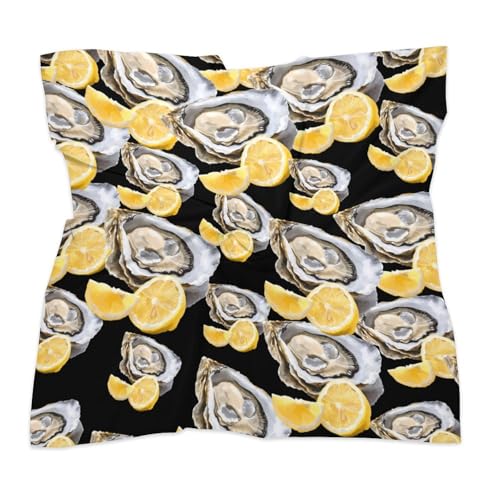 Oyster Lemon Cute Square Hair Scarves Neck Wraps Headscarf Kerchief Bandanas Unisex 18"/25"3
