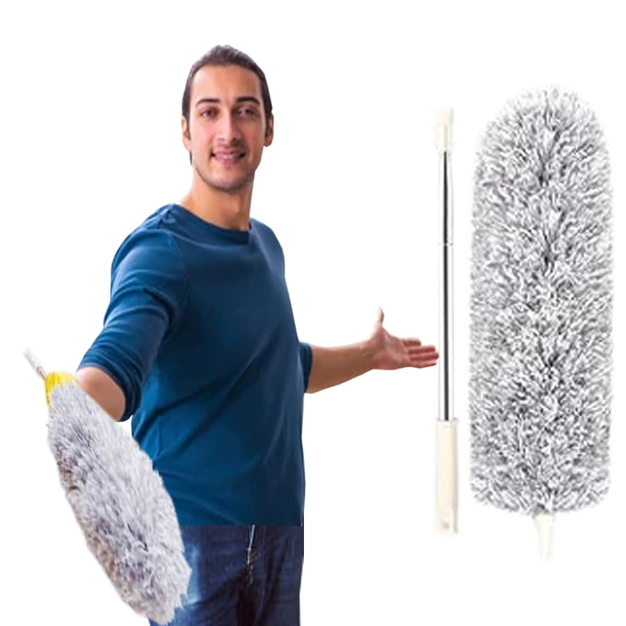IDHAZH Microfiber Feather Duster Bendable & Extendable Fan Cleaning Duster with 112 inches Expandable Pole Handle Washable Duster for High Ceiling Fans, Window Blinds, Furniture, Lights, AC, Cars. (B0D2CMX47G) Amazon Price History, Amazon Price Tracker