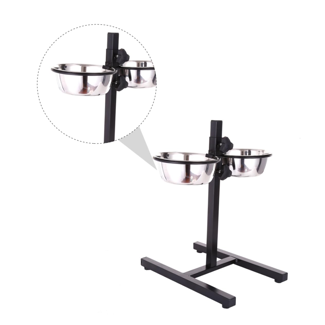 YARNOW Comedero Elevado para Perros de Acero Inoxidable con Ajuste de Nivel y Base Firme para Mascotas