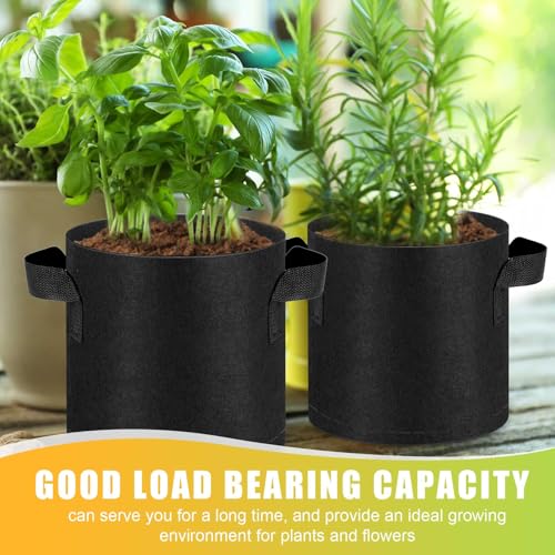 Image of Nuanchu 100 Packs 2 Gallon Grow Bags Bulk Aeration Fabric Pot with Handles
