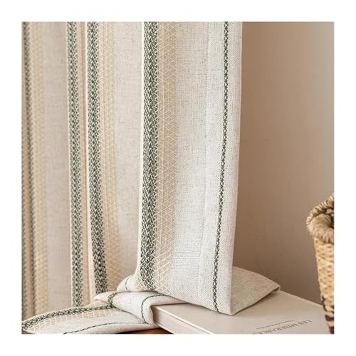 Rideau en lin jacquard épais crème 250x250cm pour salon