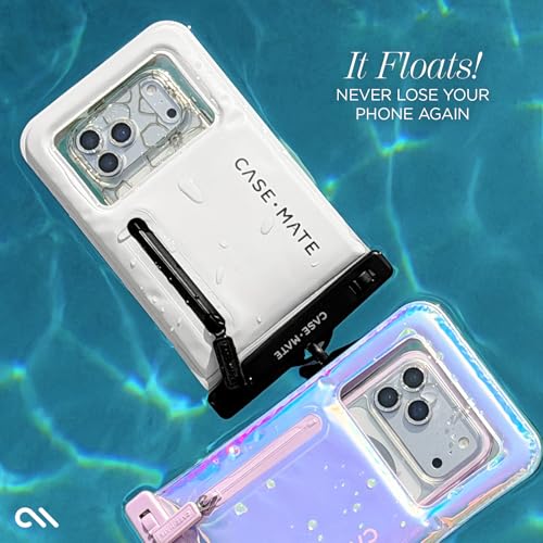 Image of Case-Mate IP68 Waterproof Large Phone Pouch - Sand Dollar | Zip Pocket for 3 Cards & Cash - Floating Phone Case w /Crossbody Lanyard -Fits All Phones -Beach Cruise Ship Travel Essentials