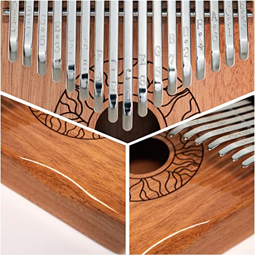 Kalimba Thumb Piano 17 Keys, Mahogany Mbira Sanza Finger Piano Includes Tuning Hammer And Instruction, Portable Wood Keyboard Musical Instruments Gift For Kids Adults Beginners (Wood Color) #TOP2
