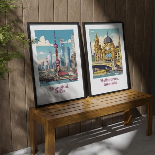 Image of COLOSSAL ART HOUSE Wall Art Set of 2 - 10x13 inch Framed Paintings for Living Room, Bedroom & Home Decor - Modern Wall Decoration for Interior Spaces, Aesthetic & Stylish Design Red