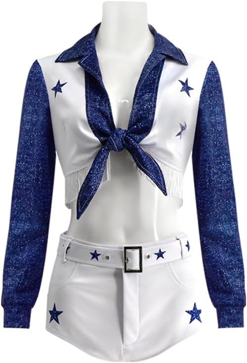 Adult Cowboy Cheerleader Costume Outfit Sexy Star Cheerleader Uniform For Women