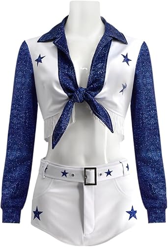 Adult Cowboy Cheerleader Costume Outfit Sexy Star Cheerleader Uniform For Women
