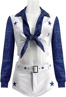 Adult Cowboy Cheerleader Costume Outfit Sexy Star Cheerleader Uniform For Women
