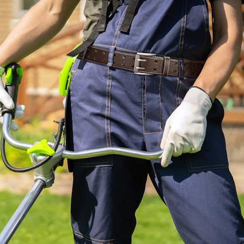 Men's Punk Classic Double-Prong Genuine Leather Belt with Heavy-Duty Rivets for Jeans and Pants - Fashionable Black3