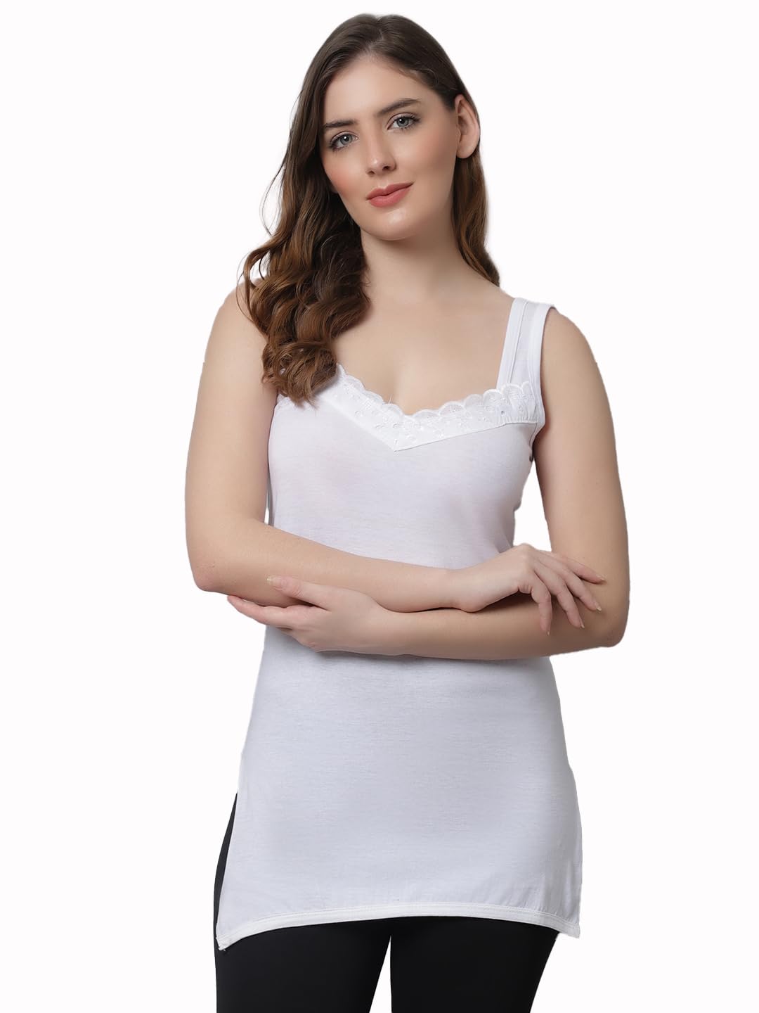 Premium Cotton Camisole for Women & Girls | Soft Innerwear, Slip for Women, Tank Top, Seamless Sleeveless Inner Wear for Daily Use-image-38