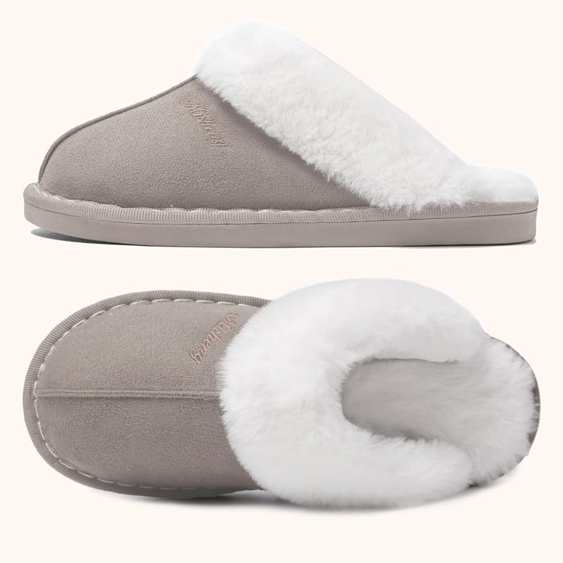 Misolin Pantofole Scamosciate da Donna Uomo Invernali Interne Ciabatte Casa Morbida Autunno Inverno Schiuma Memoria Pavimento Indoor Outdoor