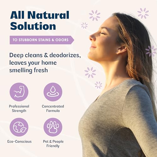 Image of Urine B-Gone, Professional Enzyme Odor Eliminator & Pet Stain Remover, Human, Cat & Dog Urine Cleaner, Effective on Laundry, Carpets & More, Lavender Scent, 1 Gallon (Pack of 2)