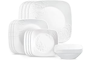Corelle Mademoiselle Embossed 12-Piece White Dinnerware Set