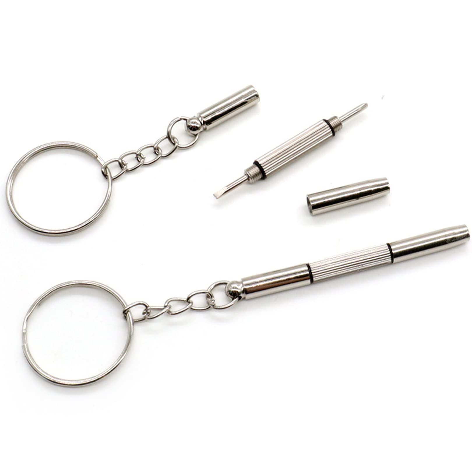 Glasses Screwdriver,2 Pcs Sunglasses Screwdriver Glasses Repair Kit Mini Screwdriver Tool 4 in 1 Hand Tool Kit with Keychain,Multifunction Eyeglass Screwdriver Watch Repair Kit Jewelry Screwdriver