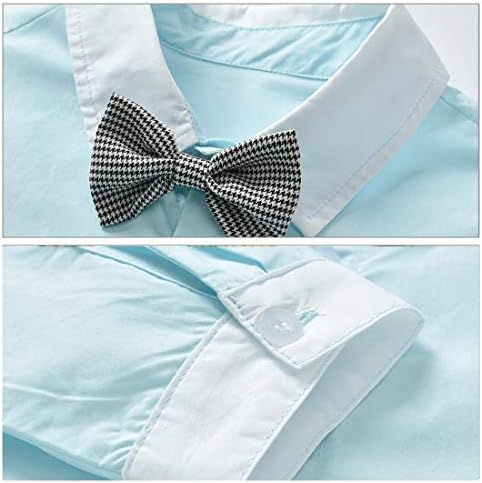 Happy Cherry Baby Boys Gentleman Bowtie Suits Formal Short/Long Sleeve Overall Set 4 51VOthbWrHL. AC