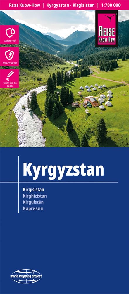 Kyrgyzstan Map 1:700,000 scale (Waterproof and Tear Resistant)