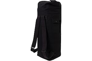 Men's Rugged Travel Canvas Duffle Bag with Double Adjustable Shoulder Straps