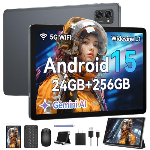 【Android 15 タブレット10インチ Wi-Fiモデル】新登場 T20 9点セット付き アンドロイドタブレット24GB+256GB+2TB拡張大容量、8コアCPU、デュアルバンドWiFi6+GPS付き+無線投影/PSE認証/Widevine L1 /Netflix対応/子供オンライン授業/無線投影、キーボード+フィルム+ケース付き ギフトに最適 高齢者 キッズtablet