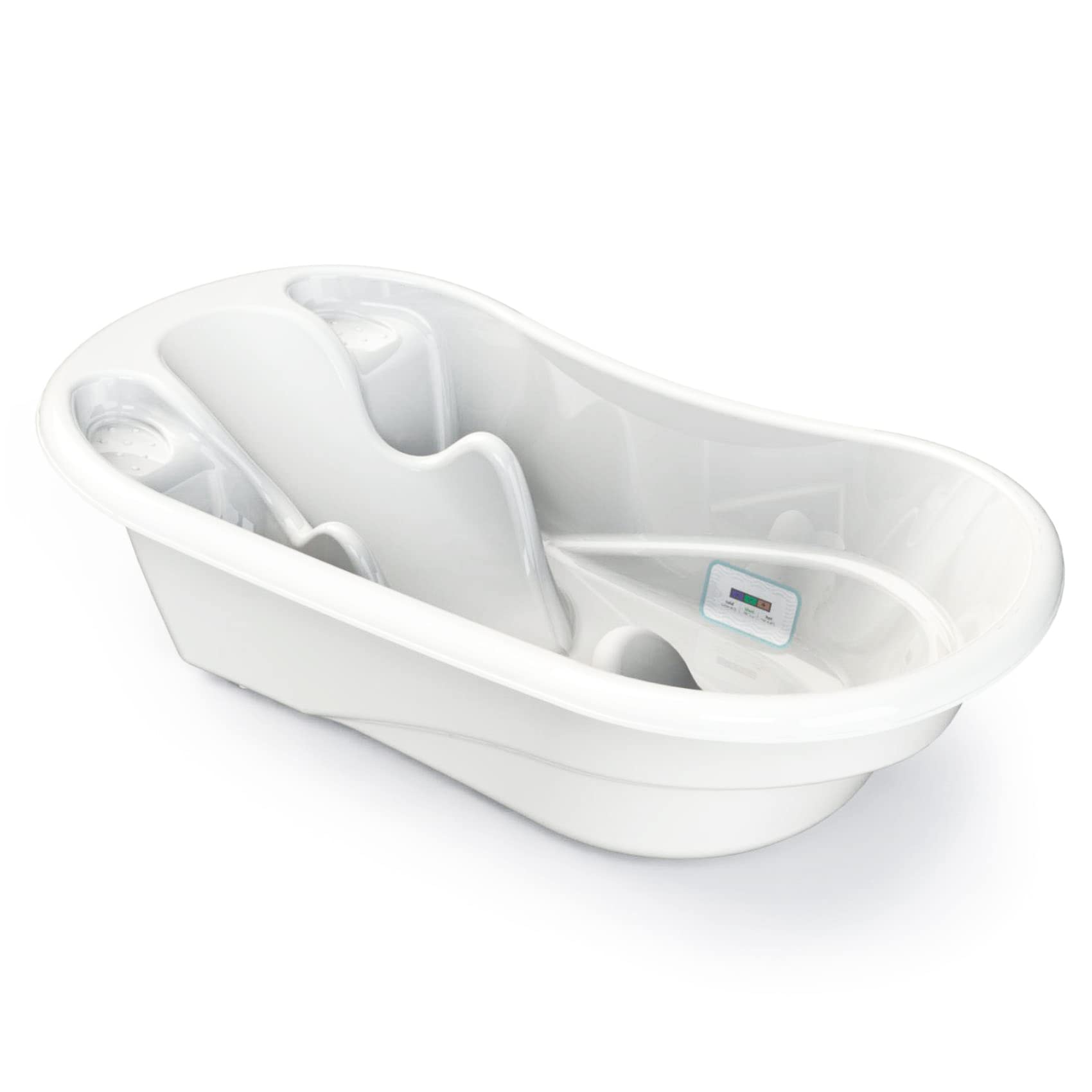 Vaschetta Bagnetto Neonato Con Termometro - Compatta Con Tappo | 0-36 Mesi Blu