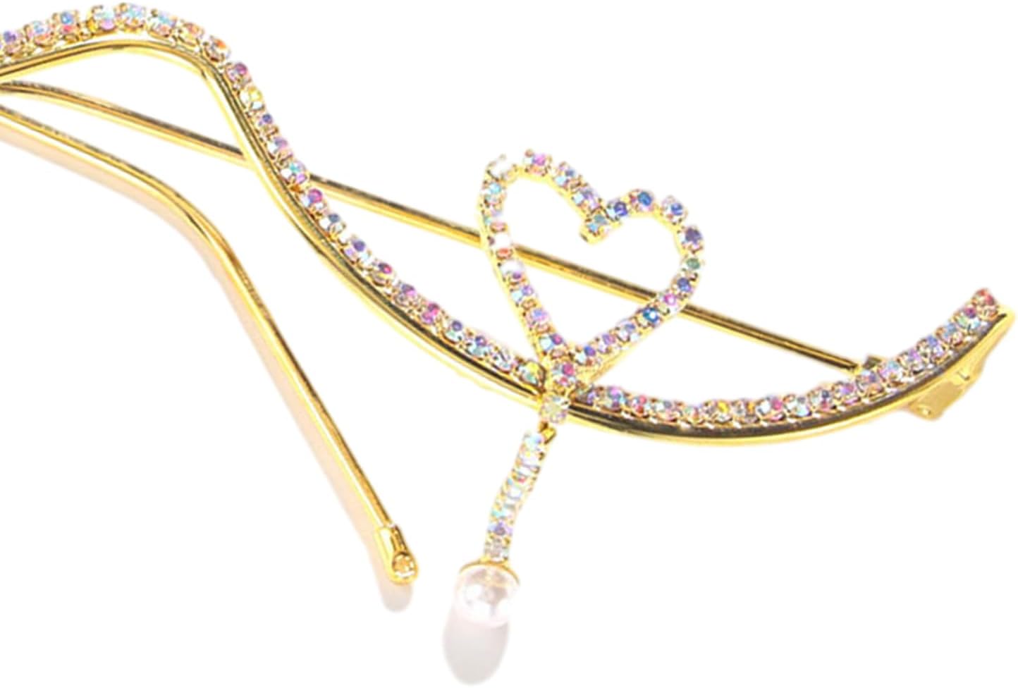 REDDY Elegant Rhinestone Sunglasses - Glittering LetterLove Face Jewelry For Parties & Street - Snap Half Frame, Gold - Image 9