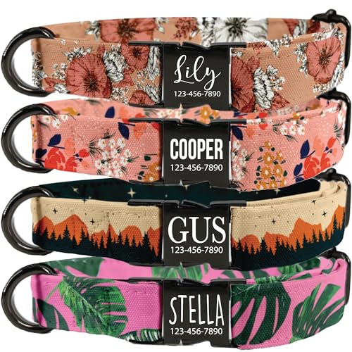 Generic Personalized Floral Dog Collar With Metal Buckle cover