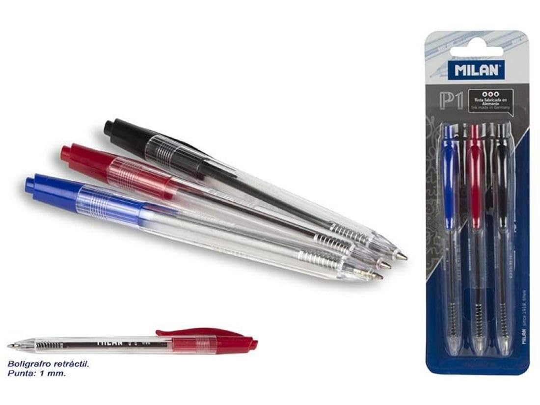 MILAN P1 Blister with 3 Pens Multi-Coloured