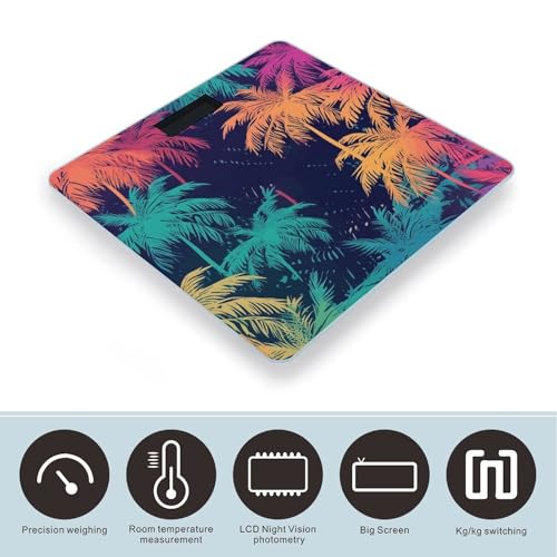 Báscula Digital Colorful Palm Trees para Baño 26x26 cm miniatura 3