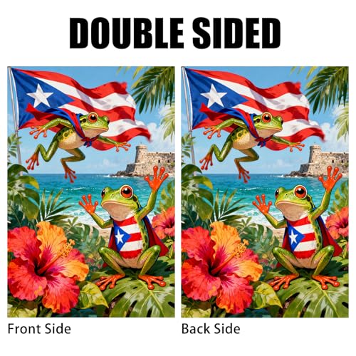 Image of Nuxovilar Funny Coqui Frogs Garden Flag 12x18 Inches Polyester
