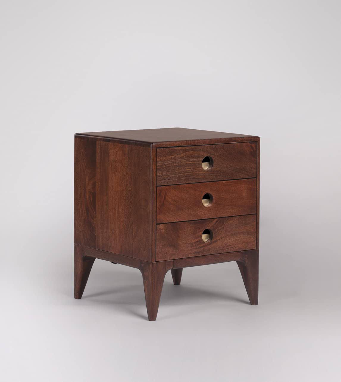 FINE Fitting Solid Sheesham Wood Bedside End Table with 3 Drawer