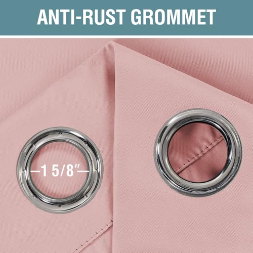 Image of H.VERSAILTEX Blackout Curtain for Living Room Thermal Insulated Window Treatment Curtain Extra Long 96 inch Length Energy Saving Grommet Top Blackout Drape, One Panel, Baby Pink, 52 inch W x 96 inch L